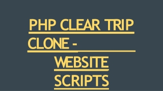 PHP CLEAR TRIP CLONE - WEBSITE SCRIPTS