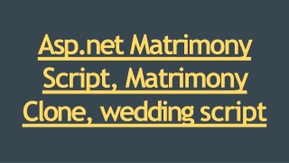 Asp.net Matrimony Script, Matrimony Clone, wedding script