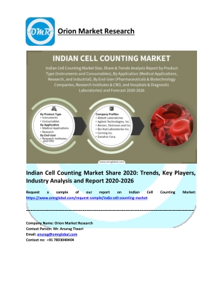 Indian Cell Counting Market Trends, Research Report, Growth, Opportunities, Forecast 2020-2026