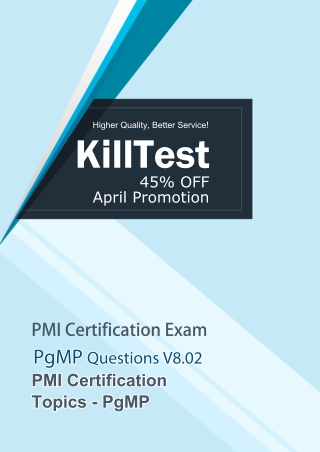 PgMP Exam Updated Questions Killtest V9.02