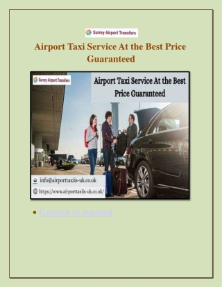 Airport Taxi Service At the Best Price Guaranteed