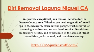 Dirt Removal Laguna Niguel CA
