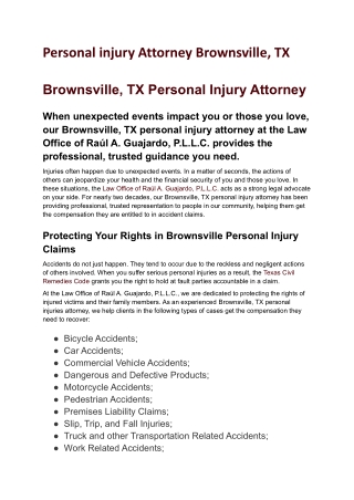 Personal injury Attorney Brownsville, TX