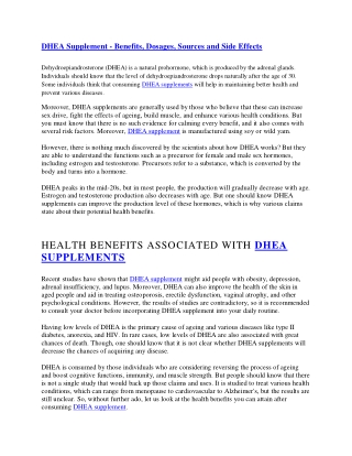 DHEA Supplement