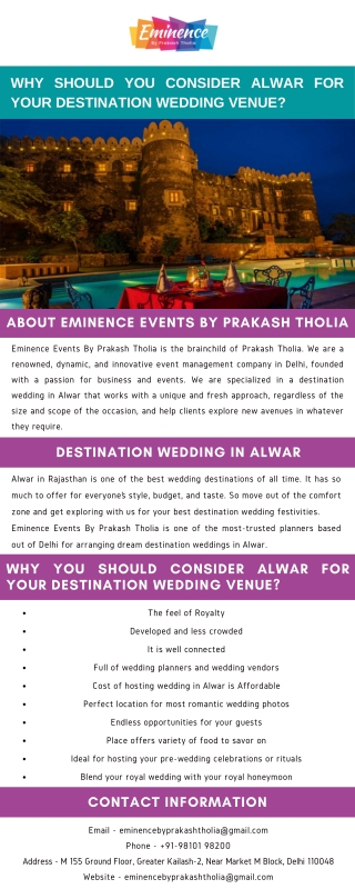 Why Should You Consider Alwar for your Destination Wedding Venue?