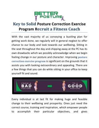 Key to Solid Posture Correction Exercise Program Recruit a Fitness Coach