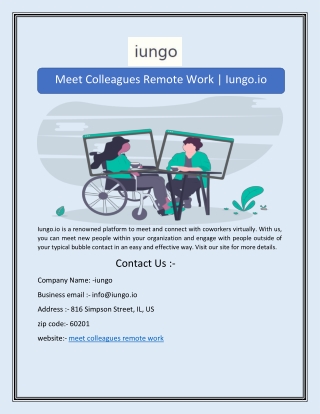 Meet Colleagues Remote Work | Iungo.io