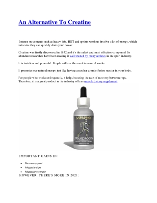 An Alternative To Creatine