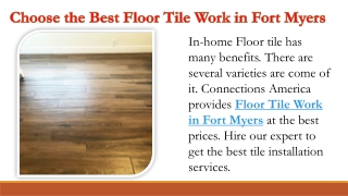 Get the Best Floor Tile Work in Fort Myers