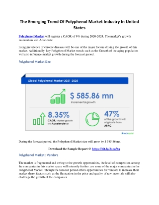 The Emerging Trend Of Polyphenol Market Industry In United States