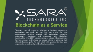Blockchain as a Service Company