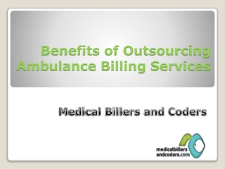 Benefits of Outsourcing Ambulance Billing Services