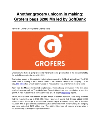 Another grocery unicorn in making- Grofers bags $200 Mn