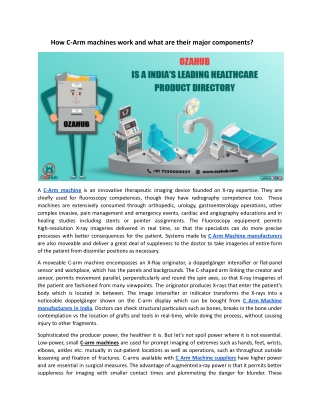 How C-Arm machines work and what are their major components?