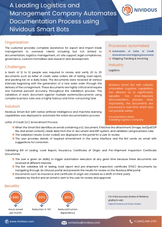 Automation of Documentation Processes for a Logistics Company