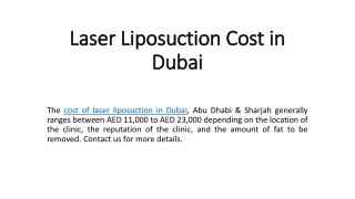 Laser Liposuction Cost in Dubai