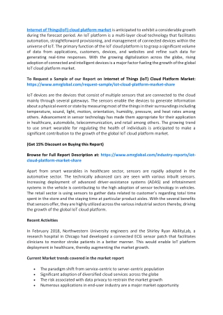 Internet of Things (IoT) Cloud Platform Market 2019-2025 Trends, Research Report, Growth Trends, Opportunities, Forecast