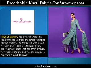 Buy Designer & Breathable Fabric Kurti For Summer 2021