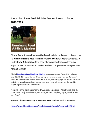 Global Ruminant Feed Additive Market Forecast 2021-2025