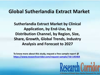 Sutherlandia Extract Market by Clinical Application, by End-Use, by Distribution Channel, by Region, Size, Share, Growth