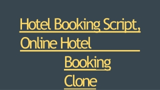 Hotel Booking Script, Online Hotel Booking Clone