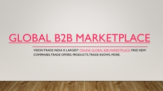 Find Global B2B Marketplace Online