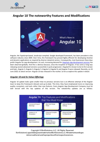 Angular 10: The noteworthy Features and Modifications