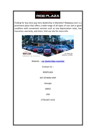 Cars Dealerships Marietta | Rideplaza.com