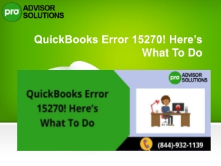 Article to Remove the QuickBooks payroll error 15270 quickly