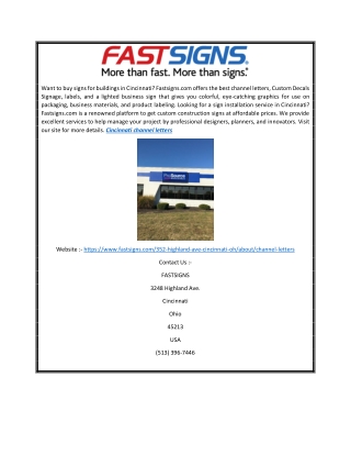 Cincinnati Channel Letters | Fastsigns.com