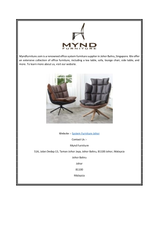 System Furniture Johor | Myndfurniture.com