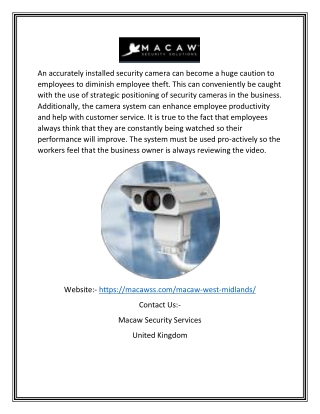 Commercial Security Systems in West Midlands | Macawss.Com