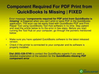 Component Required For PDF Print from QuickBooks Is Missing | FIXED