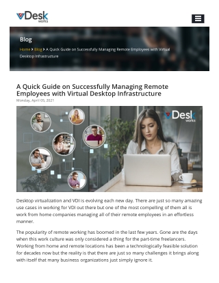 A Quick Guide on Successfully Managing Remote Employees with Virtual Desktop Infrastructure