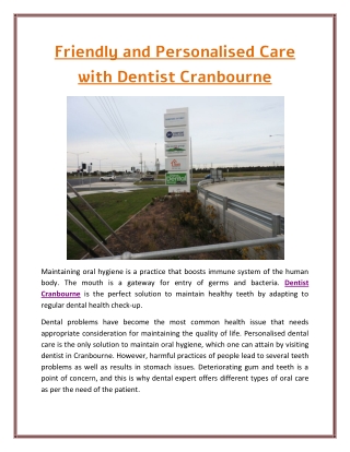 Friendly and Personalised Care with Dentist Cranbourne