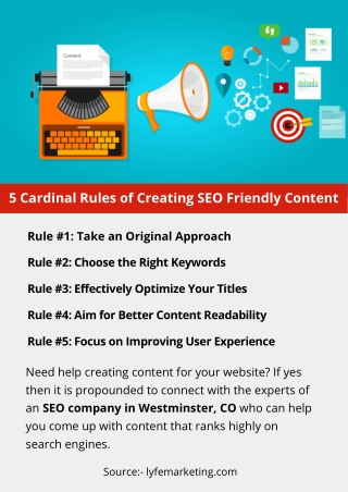 5 Cardinal Rules of Creating SEO Friendly Content