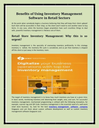 Need of Inventory Management Software in Retail Sectors
