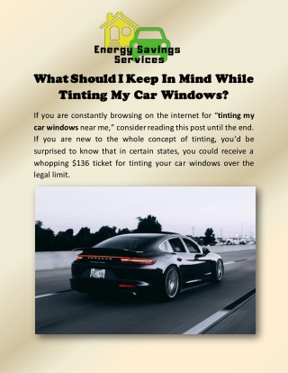 How To Find The Best Car Window Tinting Service In Indiana?