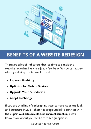 BENEFITS OF A WEBSITE REDESIGN