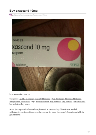 Buy Oxascand 10mg