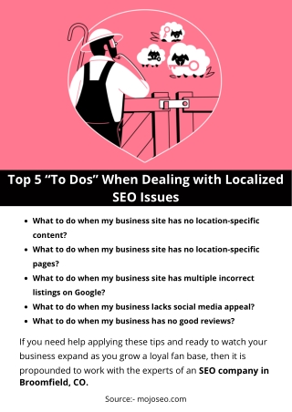 Top 5 “To Dos” When Dealing with Localized SEO Issues