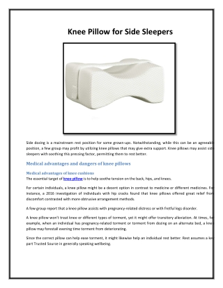 Knee Pillow for Side Sleepers