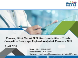 Coronary Stent Market 2021 Growth, COVID Impact, Trends Analysis Report