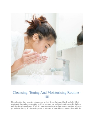 Cleansing, Toning And Moisturising Routine -101 - The Moms Co.