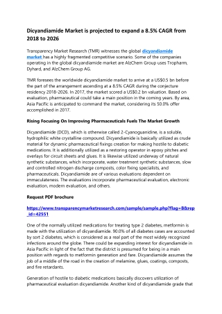 Dicyandiamide Market is projected to expand a 8.5% CAGR from 2018 to 2026