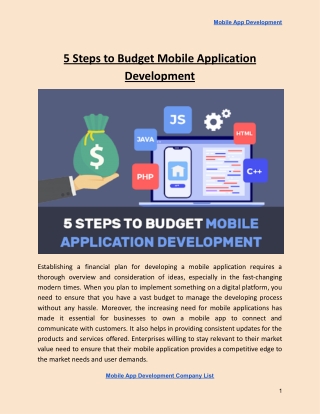 5 Steps to Budget Mobile Application Development