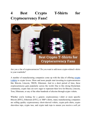 4 Best Crypto T-Shirts for Cryptocurrency Fans!