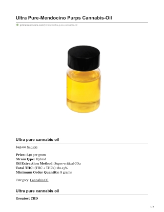 Ultra Pure Cannabis Oil