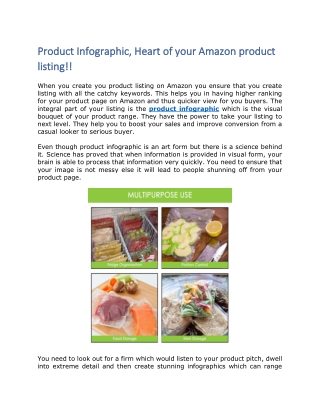 Product Infographic, Heart Of Your Amazon Product Listing!!