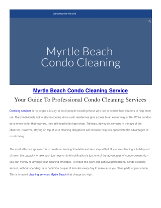 Myrtle Beach Condo Cleaning